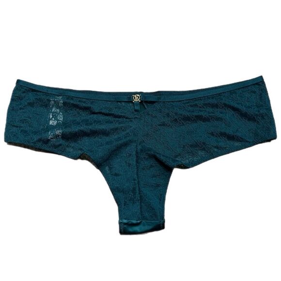 Victorias Secret Sexy VS Logo Mesh and Satin front Cheeky Panty Green M - Picture 5 of 5